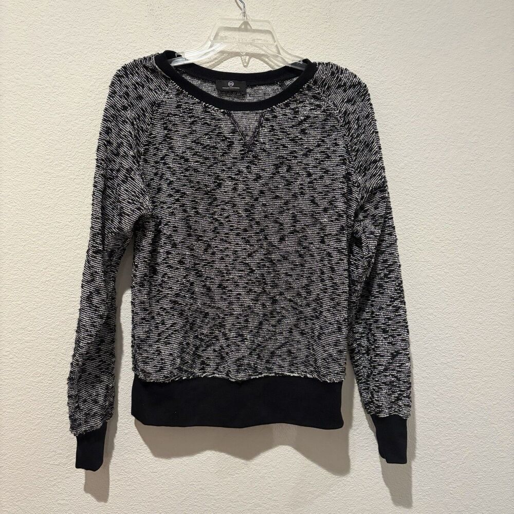 NWOT ADRIANO GOLDSCHMIED Womens Crewneck Sweatshirt Sweater Black White Small